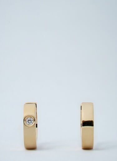 TOTEME Bezel Diamond Hoops Gold tot0261076