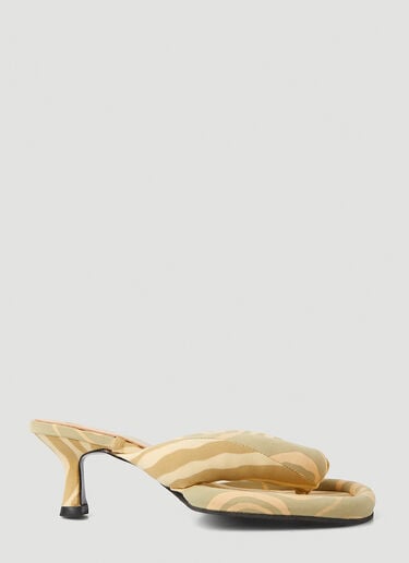 Patel Thong Kitten Heel Mules Ugo Paulon Patel Thong Kitten Heel Mules Yellow ugp0249002