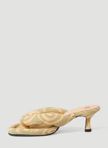 Patel Thong Kitten Heel Mules Ugo Paulon Patel Thong Kitten Heel Mules Yellow ugp0249002