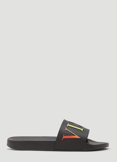 Valentino VLTN Rubber Slides Black val0143023