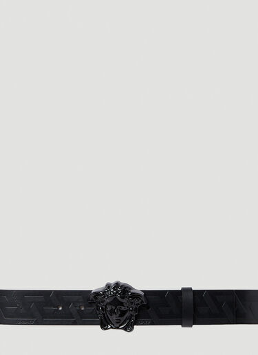 Embossed Greca Belt Versace Embossed Greca Belt Black ver0151043