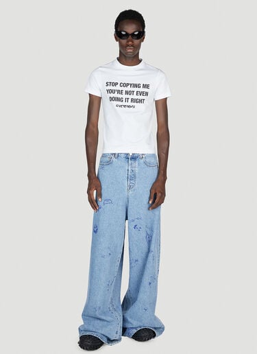 Stop Copying Me Fitted T-Shirt Vetements Stop Copying Me Fitted T-Shirt White vet0154001