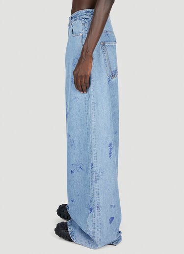 Scribbled Baggy Jeans Vetements Scribbled Baggy Jeans Light Blue vet0154008