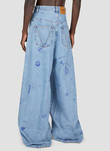 Vetements Scribbled Baggy Jeans Light Blue vet0154008