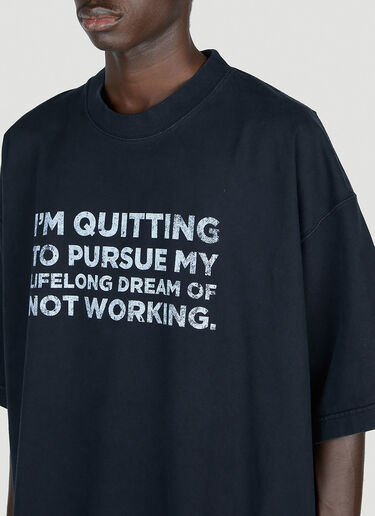 Vetements Quitting T-Shirt Black vet0154013