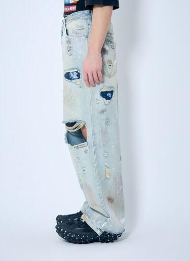 Trashed Baggy Jeans Vetements Trashed Baggy Jeans Light Blue vet0160003