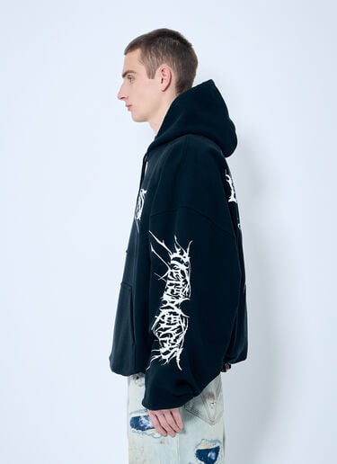 Death Metal Cropped Hooded Sweatshirt Vetements Death Metal Cropped Hooded Sweatshirt Black vet0160004