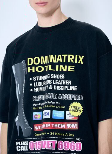 Vetements Dominatrix Hotline 超大 T 恤 黑色 vet0160006