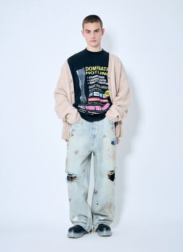 Vetements Classic Pearl Button Cardigan Beige vet0160007