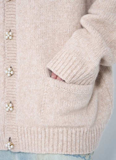Vetements Classic Pearl Button Cardigan Beige vet0160007