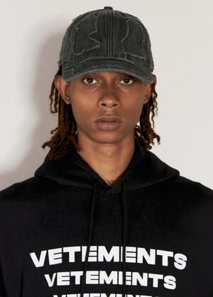 Vetements 디스트로이트 베이스볼 캡  블랙 vet0356003