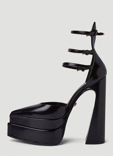 Versace 아에비타스 포인티 플랫폼 펌프스 블랙 vrs0250024