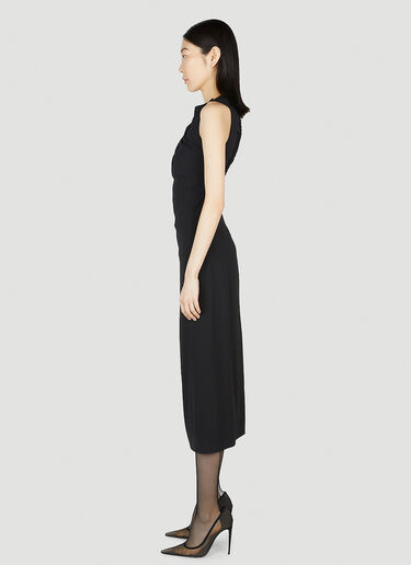 주름 미디 드레스 Versace 주름 미디 드레스 블랙 vrs0251010