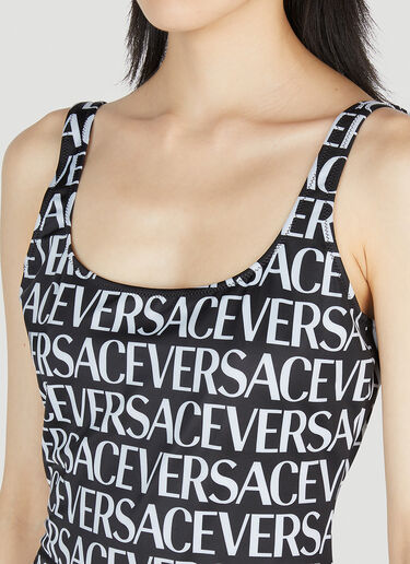 Versace Logo Print Swimsuit Black vrs0252013