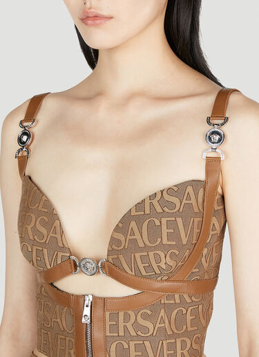 Logo Bustier Top Versace Logo Bustier Top Brown vrs0253004