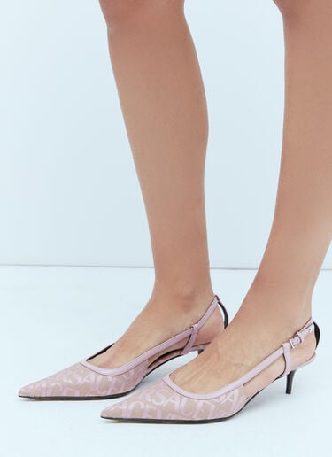 Logo Jacquard Slingback Pumps Versace Logo Jacquard Slingback Pumps Pink vrs0253023