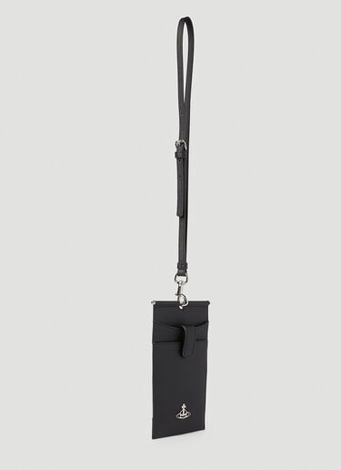 Vivienne Westwood Orb Plaque Passport Holder Lanyard Black vvw0152042