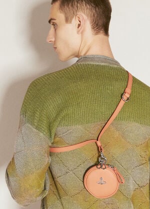 Vivienne Westwood 로고 플라크 Saffiano 랜야드 오렌지 vvw0156017