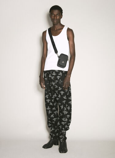 Vivienne Westwood 十字纹手机斜挎包  黑色 vvw0157015