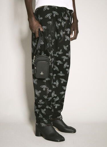 Vivienne Westwood 十字纹手机斜挎包  黑色 vvw0157015