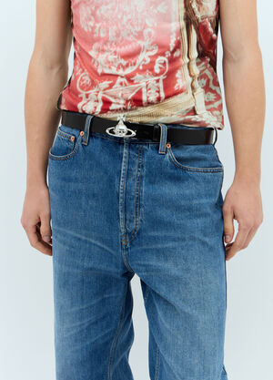 Vivienne Westwood 星环搭扣皮革腰带 黑色 vvw0157018