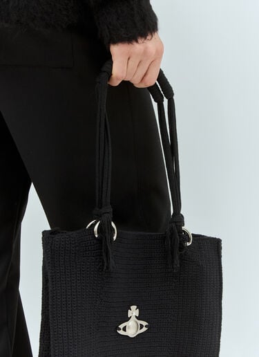 Mabel 大号钩编托特包 Vivienne Westwood Mabel 大号钩编托特包 黑色 vvw0158009