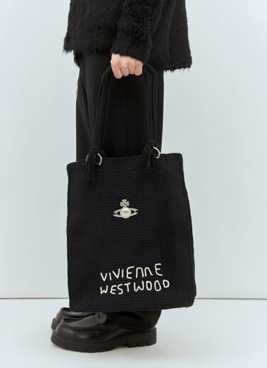 Mabel 大号钩编托特包 Vivienne Westwood Mabel 大号钩编托特包 黑色 vvw0158009