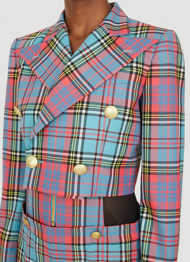 Cut Off Check Blazer Vivienne Westwood Cut Off Check Blazer Blue vvw0251003