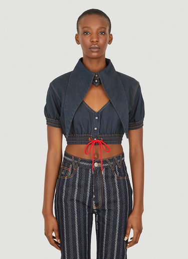 크롭 하트 셔츠 Vivienne Westwood 크롭 하트 셔츠 블루 vvw0252006