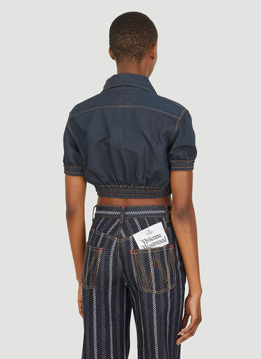Vivienne Westwood 크롭 하트 셔츠 블루 vvw0252006