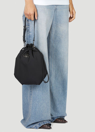 再生尼龙抽绳小袋 Vivienne Westwood 再生尼龙抽绳小袋 黑色 vvw0253031