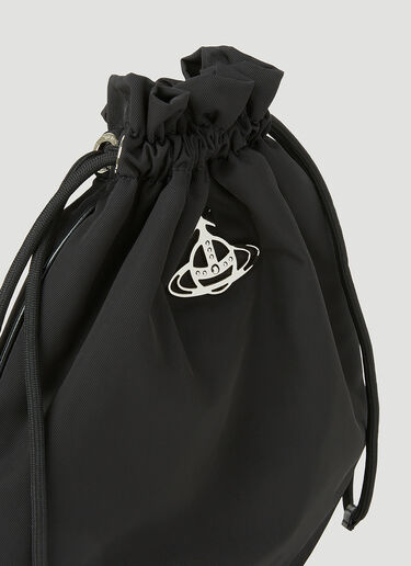 再生尼龙抽绳小袋 Vivienne Westwood 再生尼龙抽绳小袋 黑色 vvw0253031