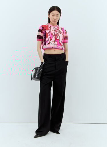 Graffiti Cropped Cardigan Vivienne Westwood Graffiti Cropped Cardigan Pink vvw0257018