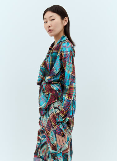 Vivienne Westwood 드렁큰 셔츠  블루 vvw0257028