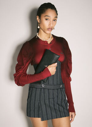 Vivienne Westwood 十字纹链条手拿包 黑色 vvw0258017
