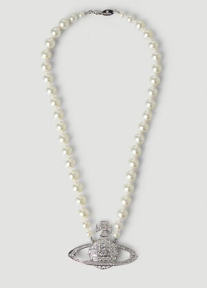 Vivienne Westwood Bas Relief Pearl Necklace Silver vvw0348010