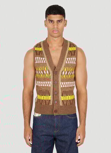 Freedom Knitted Tank Wales Bonner Freedom Knitted Tank Brown wbn0150011