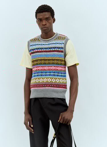 Astral Knit Vest Wales Bonner Astral Knit Vest Grey wbn0158010