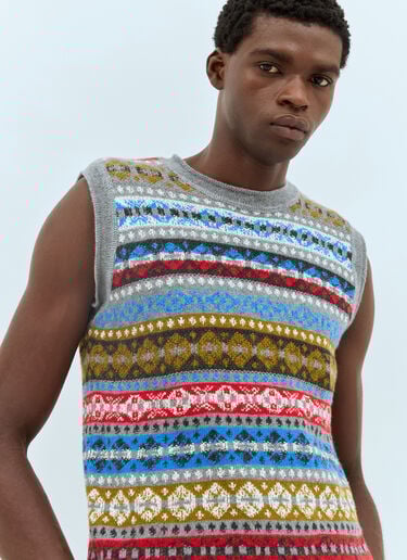 Astral Knit Vest Wales Bonner Astral Knit Vest Grey wbn0158010