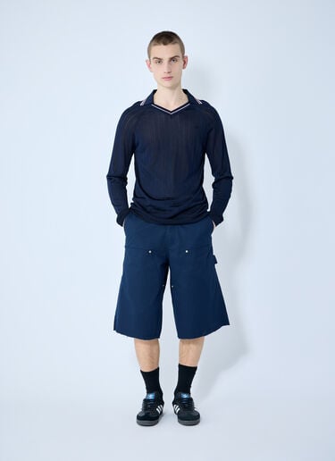 Roots Polo Shirt Wales Bonner Roots Polo Shirt Blue wbn0160003