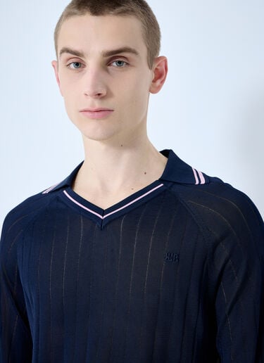 Roots Polo Shirt Wales Bonner Roots Polo Shirt Blue wbn0160003