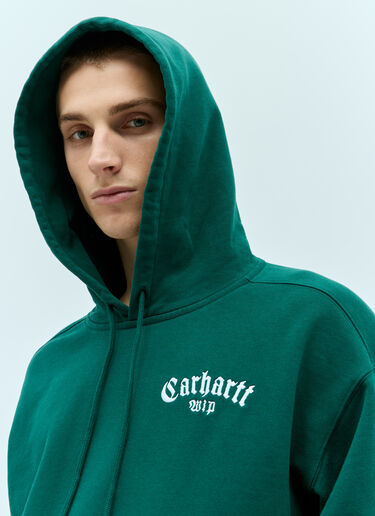 Hooded Onyx Script Sweatshirt Carhartt WIP Hooded Onyx Script Sweatshirt Green wip0155014