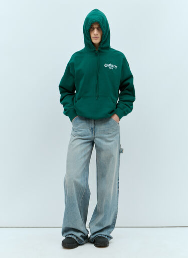 Hooded Onyx Script Sweatshirt Carhartt WIP Hooded Onyx Script Sweatshirt Green wip0155014
