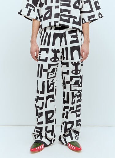 スターパンツ Walter Van Beirendonck スターパンツ ホワイト wlt0156003
