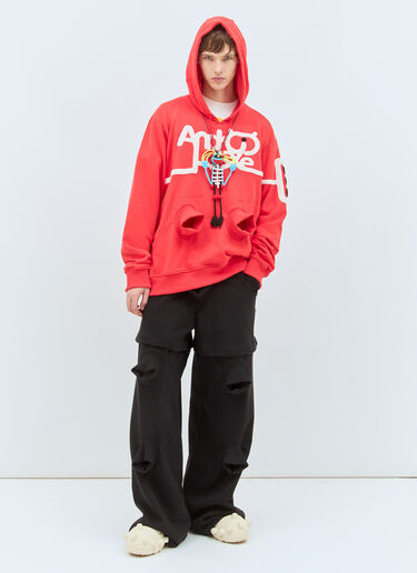 Walter Van Beirendonck 안드로이드 후드티셔츠 레드 wlt0158008