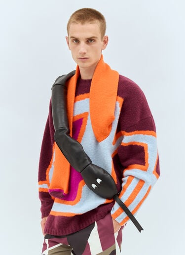 Walter Van Beirendonck 蛇纹皮斜挎包 黑色 wlt0158031