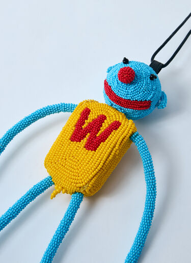Walter Van Beirendonck Beaded Logo Keyring Blue wlt0160022