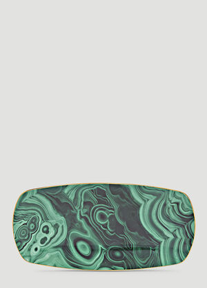 L'Objet Malachite Small Rectangular Tray Green wps0644152