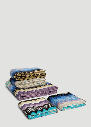 MissoniHome Set of Five Giacomo Towels Blue wps0644195