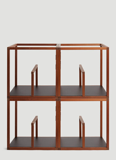 Set of Four Text Block Storage Unit Tre Product Set of Four Text Block Storage Unit Brown wps0644235